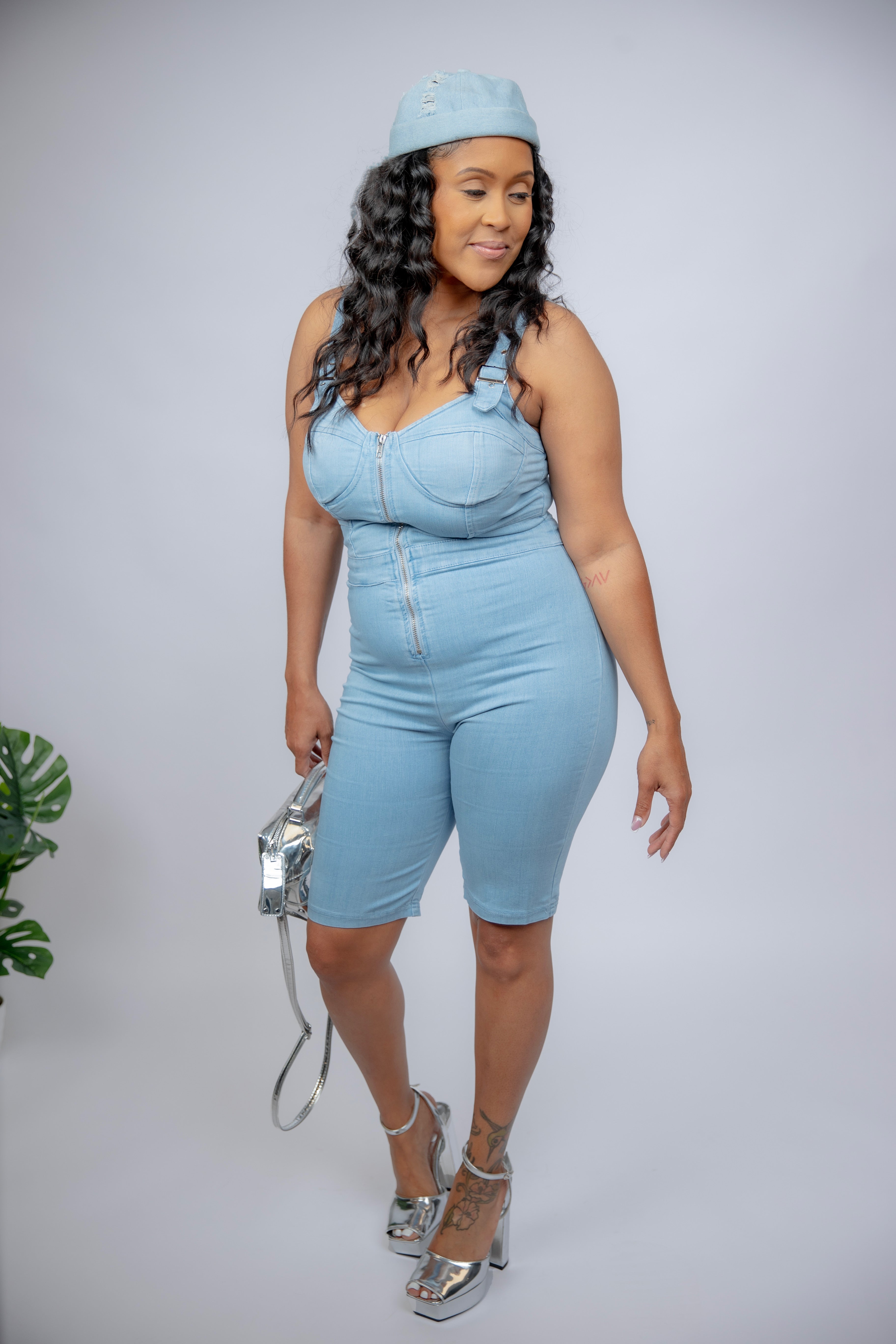 Denim Romper